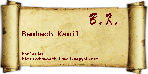 Bambach Kamil névjegykártya